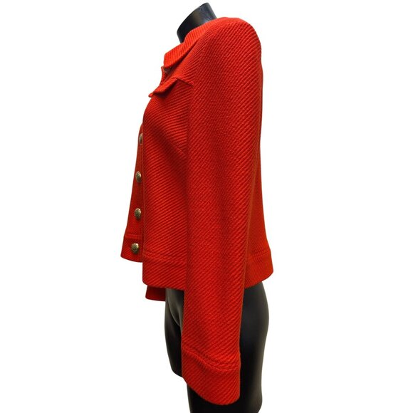 St. John Knit Cropped Jacket Red Size 8 - Picture 4 of 6